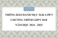 Thông báo Danh mục sách giáo khoa lớp 5, sử dụng từ năm học 2024-2025.